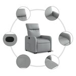 vidaXL Fauteuil inclinable Gris clair Tissu