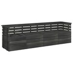 vidaXL Salon palette de jardin 4 places gris foncé bois de pin massif