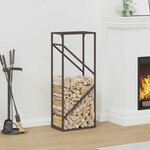 vidaXL Portant de bois chauffage noir 40x25x100 cm