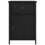 vidaXL Cabinet de chevet avec tiroir 2 Pièces Chêne noir 40 x 42 x 60 cm
