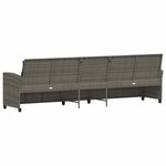 vidaXL Canapé de jardin avec coussins 5 places gris résine tressée