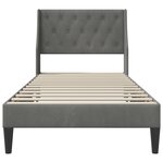 vidaXL Cadre de lit avec tête de lit Gris foncé 100 x 200 cm Velours