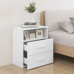 vidaXL Table de chevet Blanc 50x32x60 cm