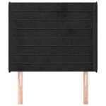 vidaXL Tête de lit avec oreilles Noir 83x16x118/128 cm Velours