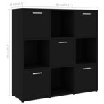 vidaXL Bibliothèque Noir 90x30x90 cm Bois d’ingénierie