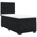 vidaXL Sommier à lattes de lit avec matelas Noir 100x200 cm Velours