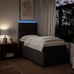 vidaXL Sommier à lattes de lit avec matelas Marron foncé 80x200 cm
