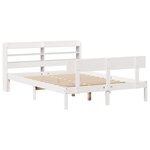 vidaXL Cadre de lit sans matelas blanc 160x200 cm bois de pin massif