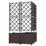 vidaXL Cache-pot de jardin 3 Pièces Marron 80 x 80 x 143 cm Acier