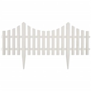 vidaXL Bordure de pelouse Blanc 17 Pièces / 10 m