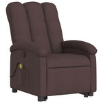 vidaXL Fauteuil inclinable de massage Marron foncé Tissu