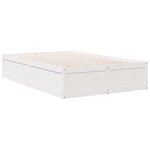 vidaXL Lit bibliothèque sans matelas blanc 135x190 cm bois pin massif