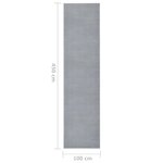 Vidaxl tapis bcf gris 100x450 cm