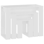 vidaXL Tables gigognes 3 Pièces Blanc Bois d'ingénierie