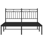 vidaXL Cadre de lit métal sans matelas avec tête de lit noir 140x200cm