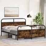 vidaXL Cadre de lit en métal sans matelas chêne fumé 160x200 cm