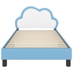 vidaXL Cadre de lit avec tête de lit Bleu 90 x 200 cm PU