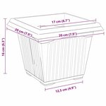 vidaXL Pot de Fleurs Carré 24 Pièces Rouge brique 20 x 20 x 16 cm