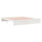 vidaXL Cadre de lit Blanc Bois massif 180x200 cm Super King