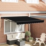 vidaXL Auvent Rétractable Noir 300x250 cm tissu
