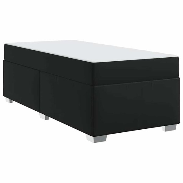 vidaXL Cadre de lit avec matelas Noir 90 x 200 cm tissu