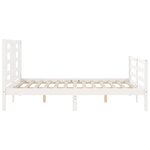 vidaXL Cadre de lit sans matelas blanc bois massif