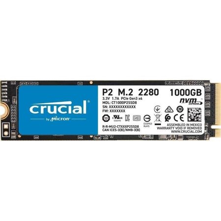 Crucial - P2 1To 3D NAND NVMe™ PCIe M.2 SSD (CT1000P2SSD8)