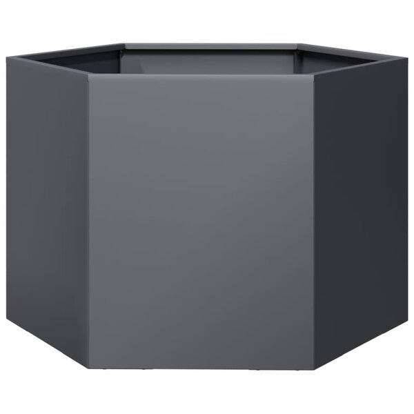vidaXL Jardinière anthracite hexagone 69x60x45 cm acier