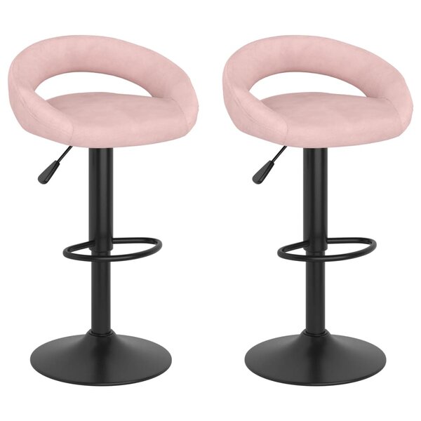 vidaXL Tabourets de bar lot de 2 rose velours