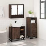 vidaXL Ensemble de meubles de salle de bain 3 Pièces Chêne marron
