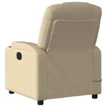 vidaXL Fauteuil inclinable de massage électrique crème tissu