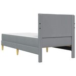vidaXL Cadre de lit Gris clair 90 x 190 cm Polyester