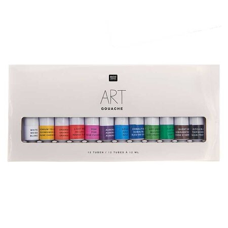 Set peinture gouache - Couleurs basiques - 12 x 12 ml