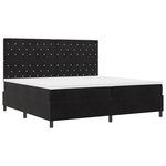 Lit box spring vidaXL avec matelas et LED Noir 200x200 cm Velours