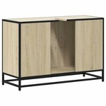 vidaXL Meuble de salle de bain avec lavabo Chêne Sonoma 90 x 33 x 60 cm Bois d'ingénierie