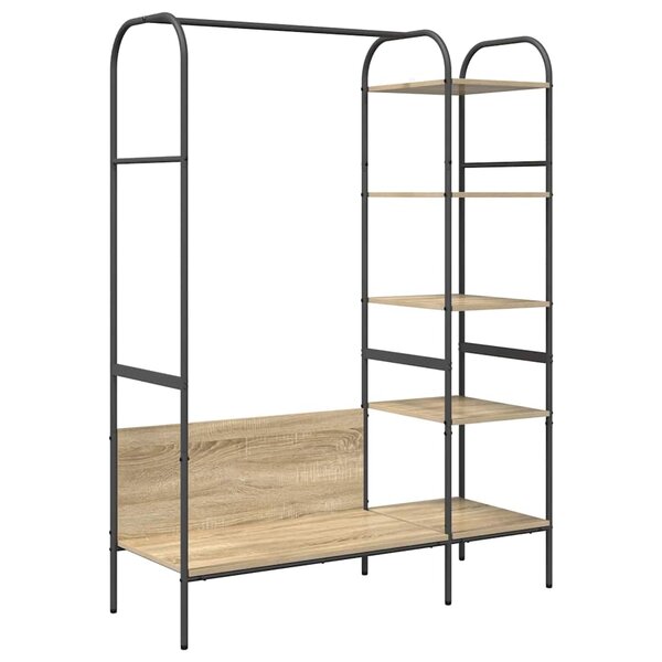 vidaXL Porte-vêtements Marron 120 x 44 x 160 cm Bois d'ingénierie