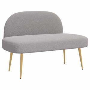 vidaXL Banc rembourré avec dossier Gris clair 110 x 60 x 76 cm Bouclé