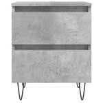 vidaXL Tables de chevet 2 Pièces gris béton 40x35x50 cm bois d’ingénierie