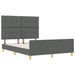 Lit vidaXL Gris foncé 140x190 cm en tissu