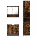 vidaXL Ensemble de meubles de salle de bain 3 Pièces Chêne fumé