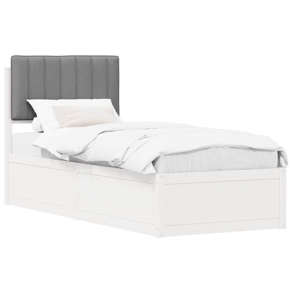 vidaXL Cadre de lit avec tête de lit rembourrée Gris clair 80 x 200 cm