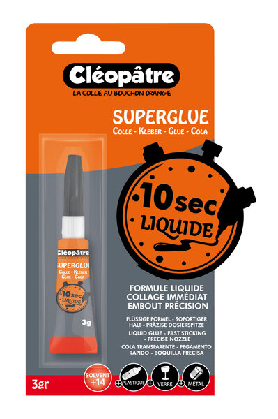 Super Glue Formule Liquide Super'Cléo Séchage rapide