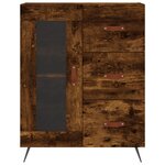vidaXL Buffet haut Chêne fumé 69 5x34x180 cm Bois d'ingénierie