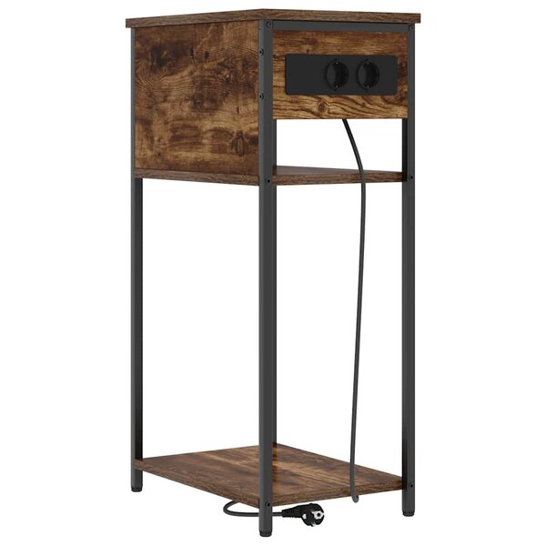 vidaXL Cabinet de chevet Chêne fumé 41 x 28 x 76 cm Bois d'ingénierie