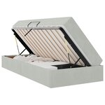 vidaXL Lit avec rangement et matelas Gris clair 90 x 190 cm Velours