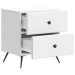 vidaXL Cabinet de chevet Blanc 43 x 34 5 x 47 5 cm Bois d'ingénierie