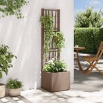vidaXL Bac à fleurs avec Treillis Marron 36 x 36 x 140 cm PP