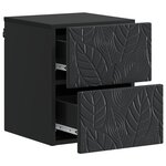 vidaXL Cabinet de chevet mural Noir 34 5 x 33 x 40 cm
