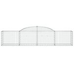 vidaXL Paniers à gabions arqués 2 Pièces 300x50x60/80 cm fer galvanisé
