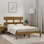 vidaXL Cadre de lit Marron miel Bois massif 200x200 cm